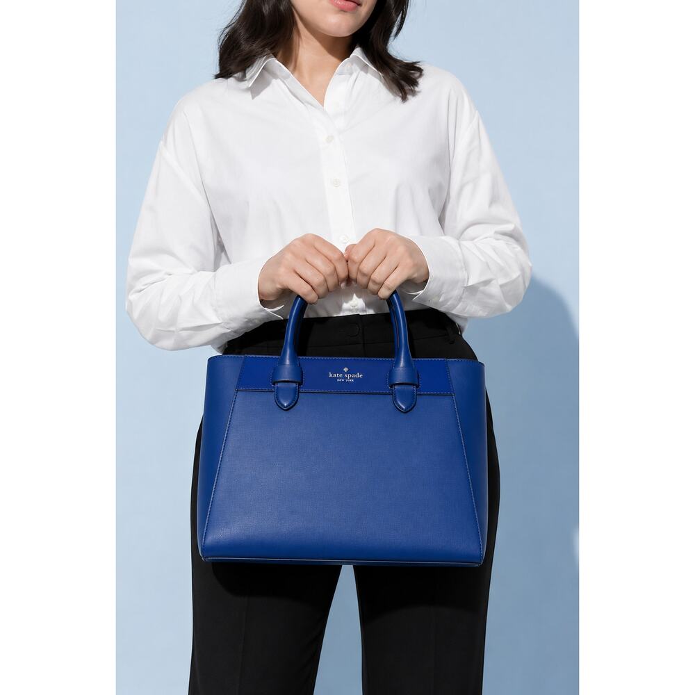 Kate Spade Melanie Satchel River Blue Top Handle Crossbody Bag WKR00242